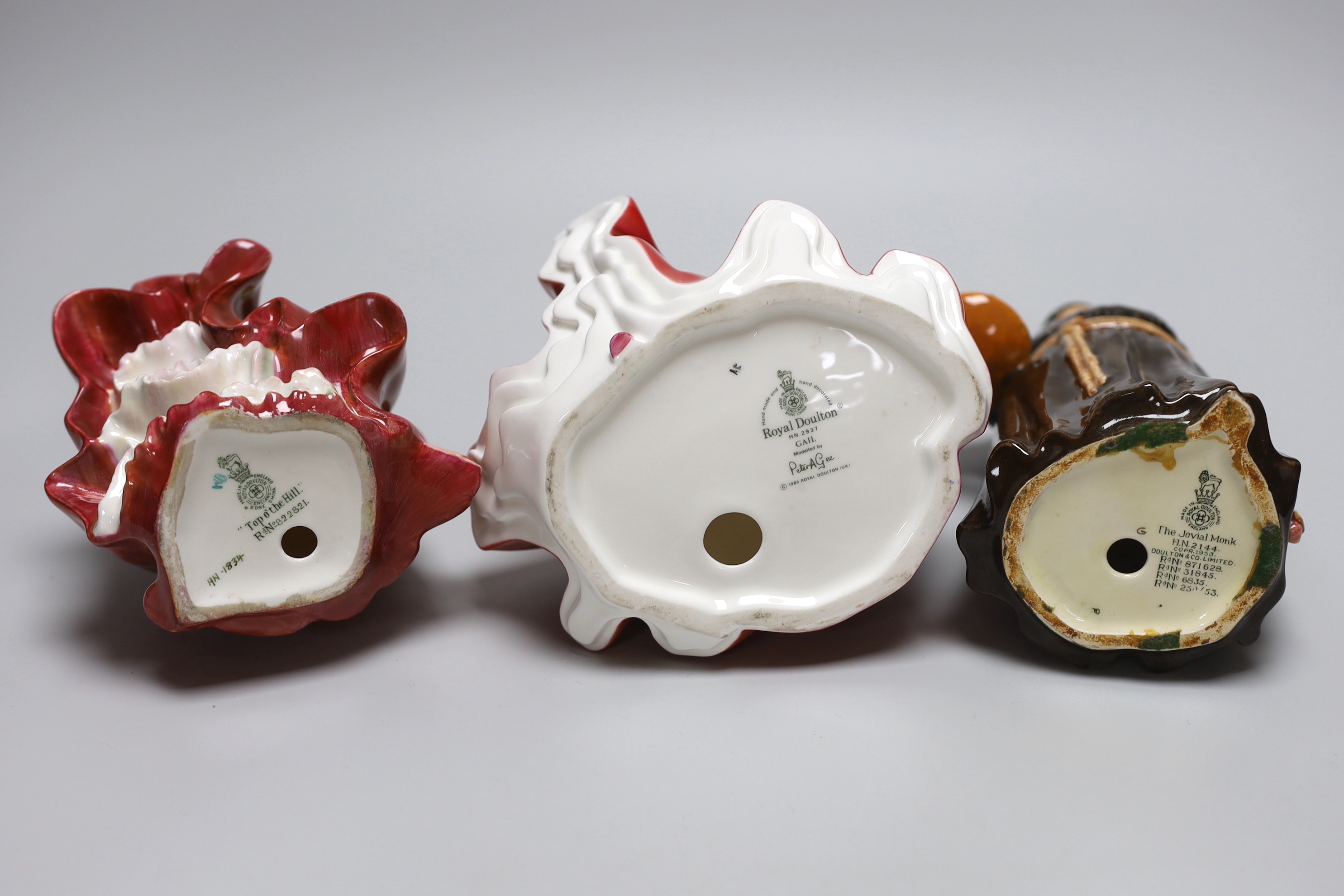 Three Royal Doulton figures - 'Top o' the Hill', HN1831, 'Gail' HN2937 and 'The Jovial Monk' HN2144 (3)